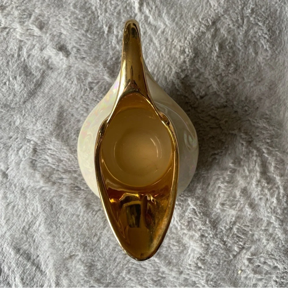 Vintage pearl iradescent cream and sugar with 22K accent